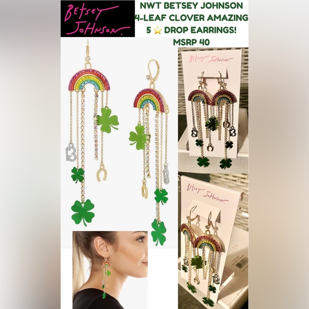 NWT BETSEY JOHNSON GOLD MULTI-COLOR RAINBOW W JUNE GAY PRIDE EARRINGS! 2026